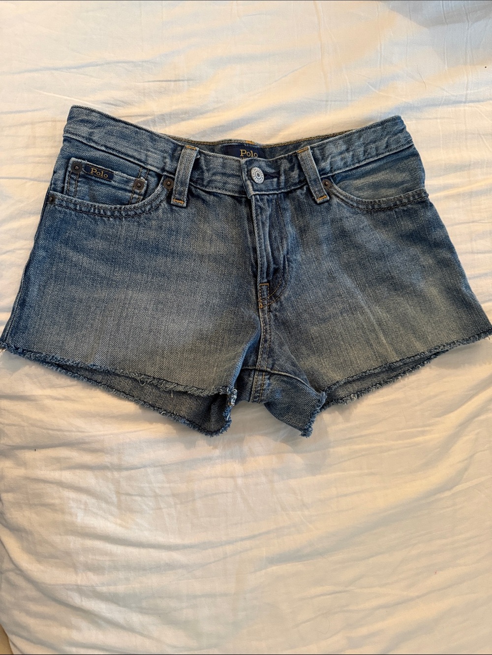 Polo by Ralph Lauren Faded Blue Denim Cutoff Shorts